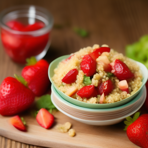 Ensalada de quinoa con fresas y aguacate