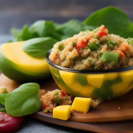 Ensalada de quinoa con aguacate y mango