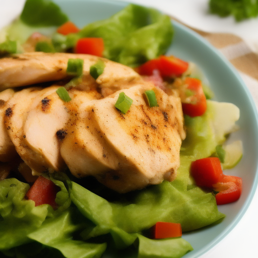 Ensalada de pollo con aderezo de mostaza y miel