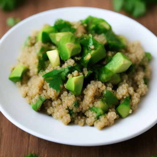 Ensalada de quinoa con aguacate y camarones