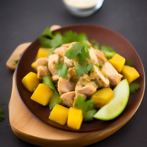 Ensalada de pollo y mango con aderezo de cilantro