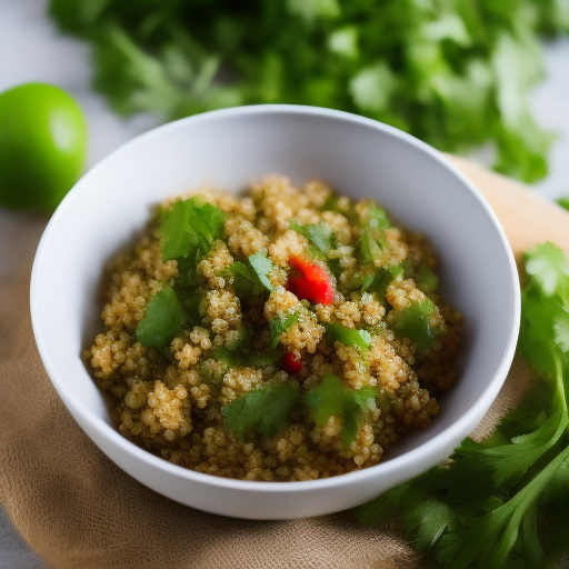 Ensalada de lentejas y quinoa con aderezo de limón y cilantro