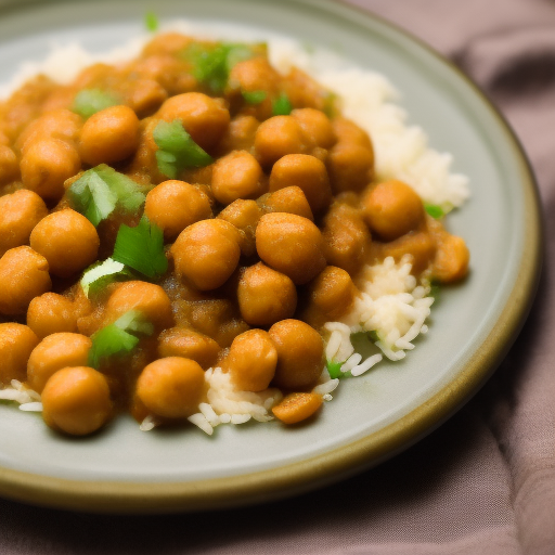 Curry de garbanzos y espinacas con arroz basmati