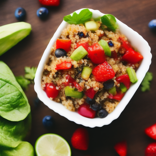 Ensalada de quinoa con aguacate y fresas