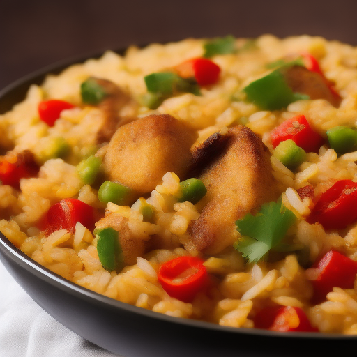 Arroz frito vegetariano con verduras de temporada