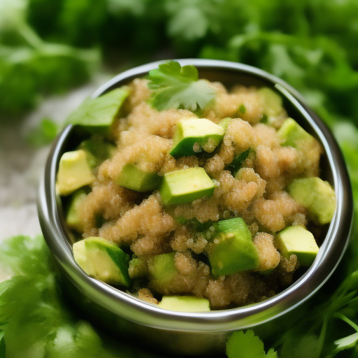 Ensalada de quinoa y aguacate con aderezo de cilantro