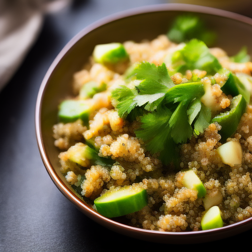 Ensalada de quinoa con aderezo de cilantro y lima