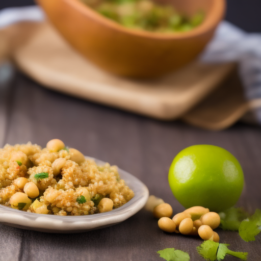 Ensalada de Quinoa y Garbanzos con Aderezo de Limón