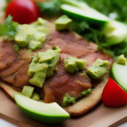 Salmón a la plancha con salsa de aguacate