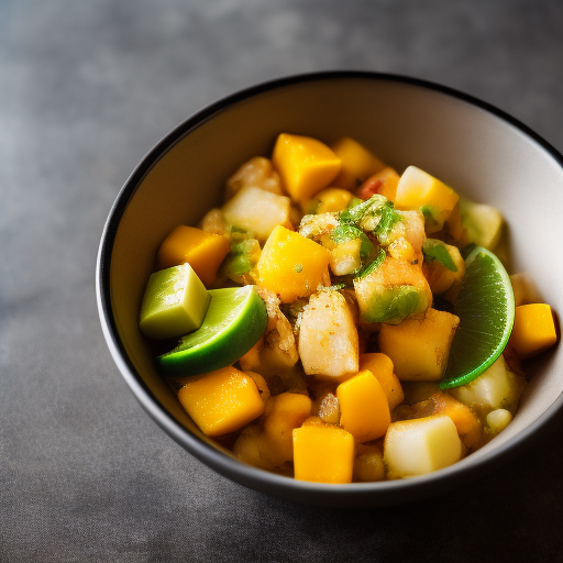 Ceviche de camarón con mango y aguacate