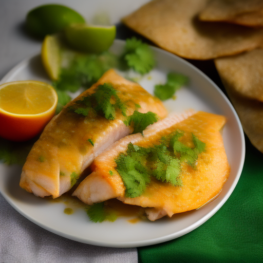 Filetes de pescado con salsa de limón y eneldo