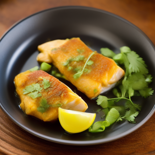 Filetes de pescado al horno con salsa de limón y ajo