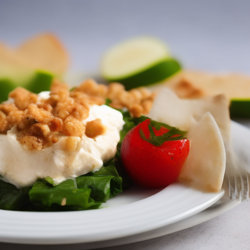 Ensalada de salmón con aderezo de yogur y eneldo