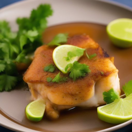 Filetes de pescado al horno con salsa de limón y hierbas