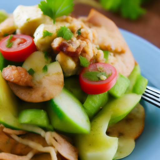 Ensalada de salmón y aguacate con aderezo de limón