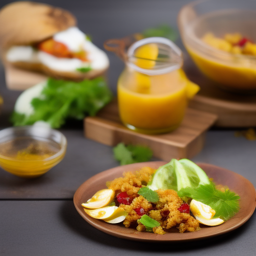 Ensalada de atún y mango con aderezo de jengibre y lima