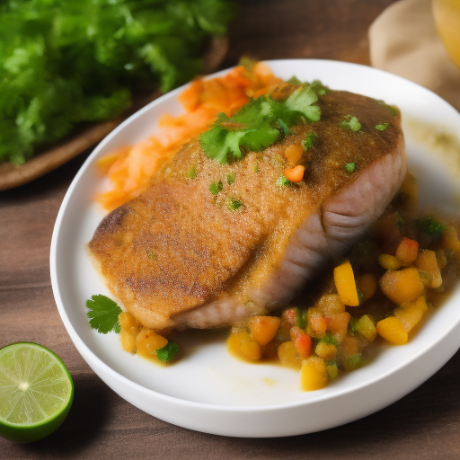 Filete de dorada con salsa de cítricos y hierbas