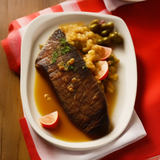 Filete de cerdo en salsa de miel y mostaza