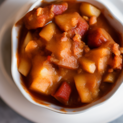 Carne de cerdo con salsa de manzana y especias