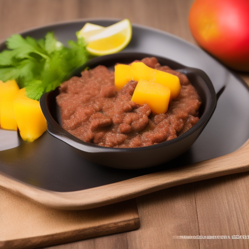 Carne de res con salsa de mango