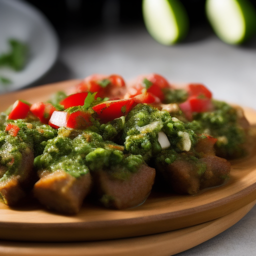 Carne de res a la parrilla con salsa de chimichurri