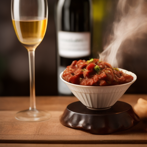 Carne de res con salsa de vino tinto y champiñones