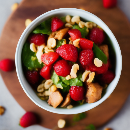 Ensalada de pollo con fresas y nueces