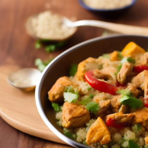 Ensalada de quinoa y pollo al curry