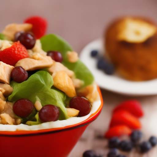 Ensalada de pollo y frutas frescas