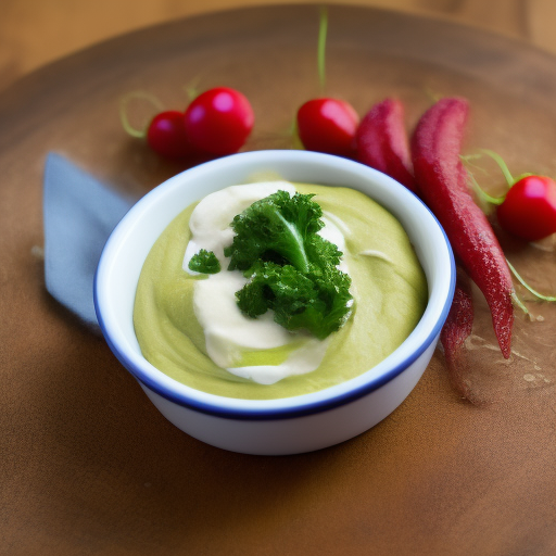 Chips de kale con dip de yogur y ajo