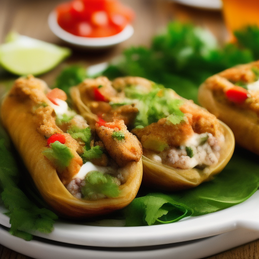 Rollitos de lechuga rellenos de pollo y verduras