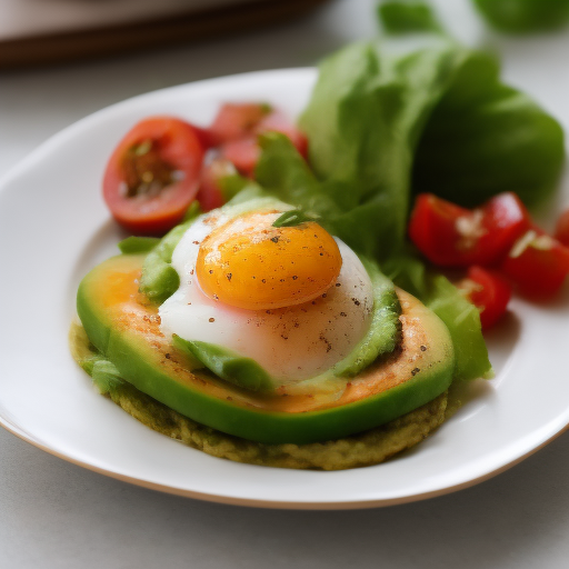 Huevos en nube con aguacate y tomate