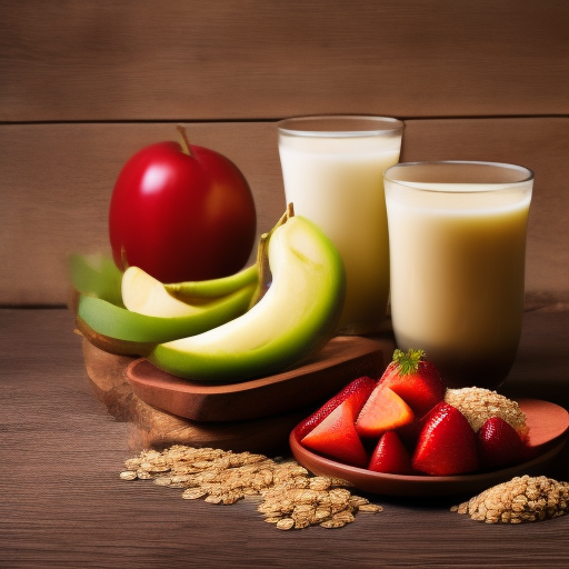 Delicioso y saludable desayuno de avena y frutas