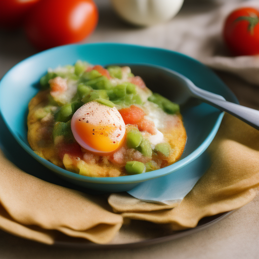 Huevos al horno con aguacate y salsa de tomate