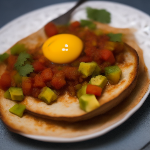 Huevos rancheros con salsa de aguacate