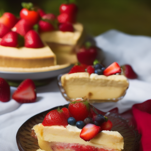 Tarta de queso y fresas sin horno